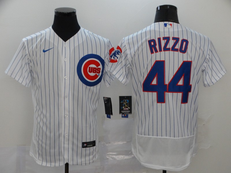 Chicago Cubs #44 Anthony Rizzo White Home Stitched Flex Base Jersey