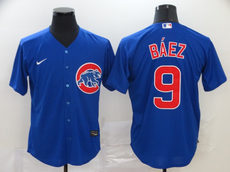 Chicago Cubs #9 Javier Baez Blue Stitched Cool Base Jersey