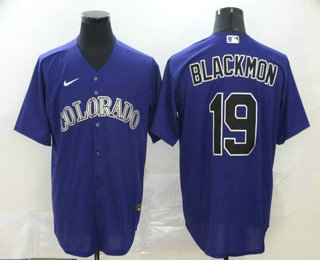 Colorado Rockies #19 Charlie Blackmon Purple Stitched Cool Base Jersey Colorado Rockies #19 Charlie Blackmon Purple Stitched Cool Base Jersey