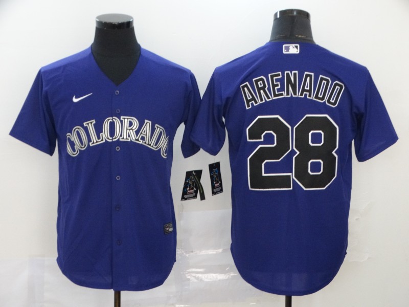 Colorado Rockies #28 Nolan Arenado Purple Stitched Cool Base Jersey