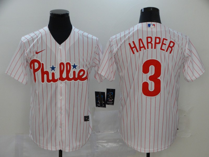 Philadelphia Phillies #3 Bryce Harper White Stitched Cool Base Jersey
