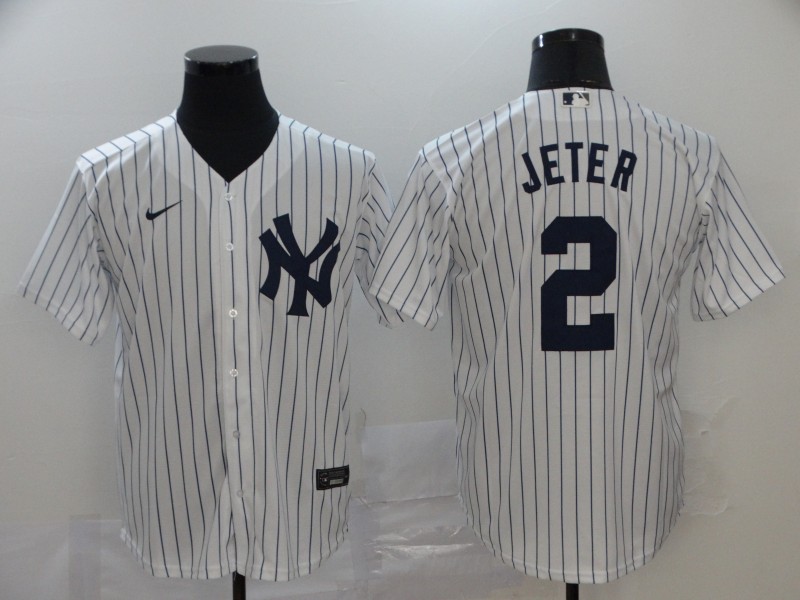 New York Yankees #2 Derek Jeter White Home Stitched Cool Base Jersey