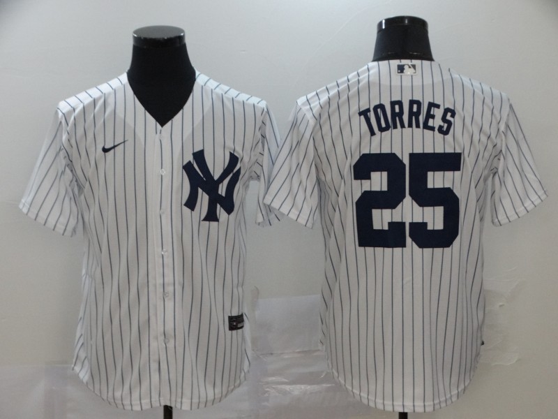 New York Yankees #25 Gleyber Torres White Home Stitched Cool Base Jersey New York Yankees #25 Gleyber Torres White Home Stitched Cool Base Jersey