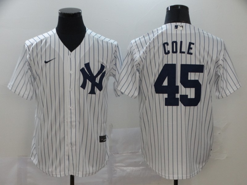 New York Yankees #45 Gerrit Cole White Home Stitched Cool Base Jersey