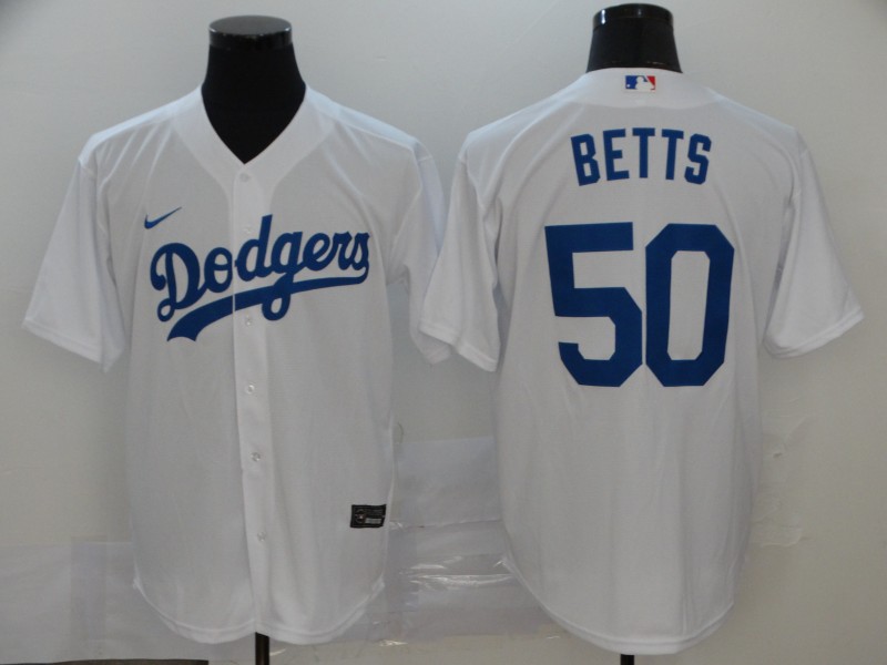 Los Angeles Dodgers #50 Mookie Betts White Stitched Cool Base Jersey