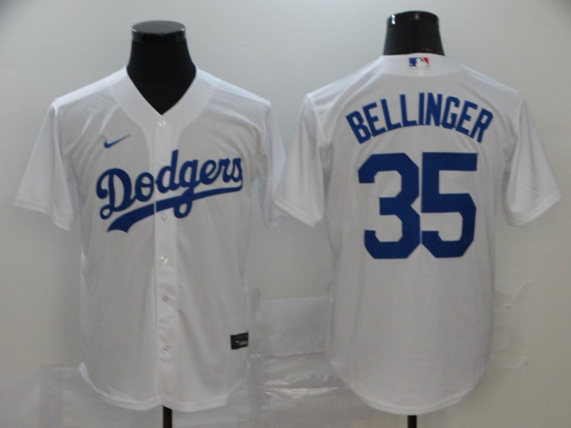 Los Angeles Dodgers #35 Cody Bellinger White Stitched Cool Base Jersey