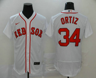 Boston Red Sox #34 David Ortiz White Stitched Flex Base Jersey
