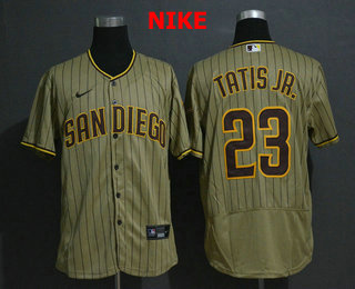 San Diego Padres #23 Fernando Tatis Jr. Gray Pinstripe Stitched Flex Base Jersey