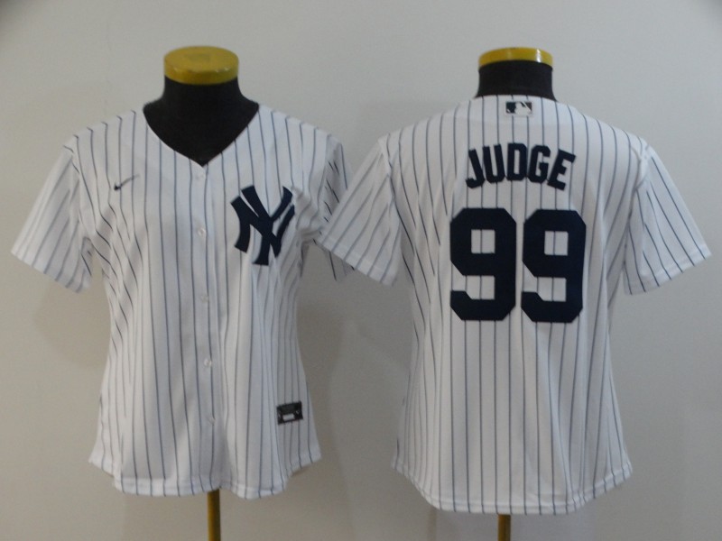 Women's New York Yankees #99 Aaron Judge White Stitched Cool Base Jersey Women's New York Yankees #99 Aaron Judge White Stitched Cool Base Jersey