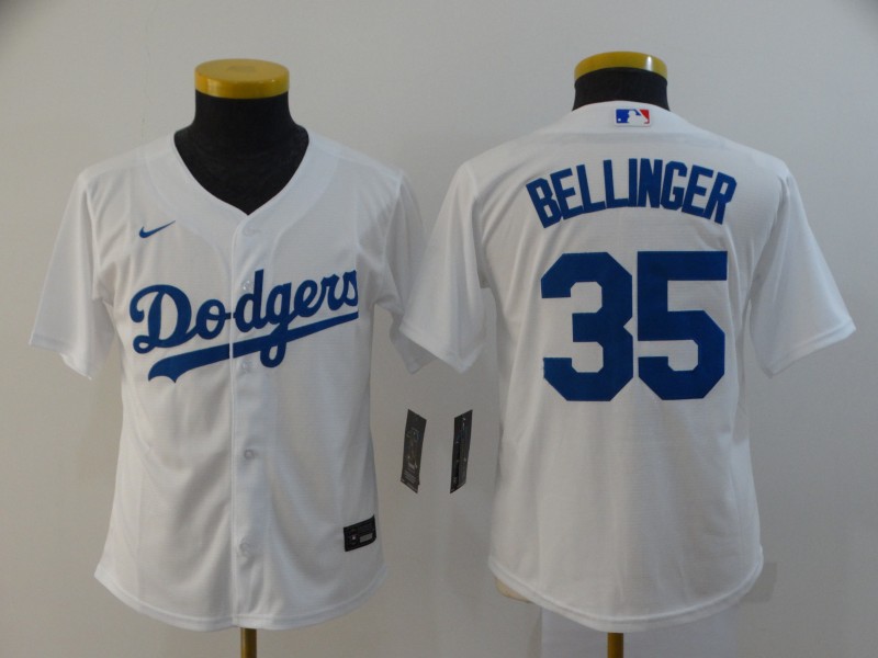 Youth Los Angeles Dodgers #35 Cody Bellinger White Stitched Cool Base Jersey Youth Los Angeles Dodgers #35 Cody Bellinger White Stitched Cool Base Jersey