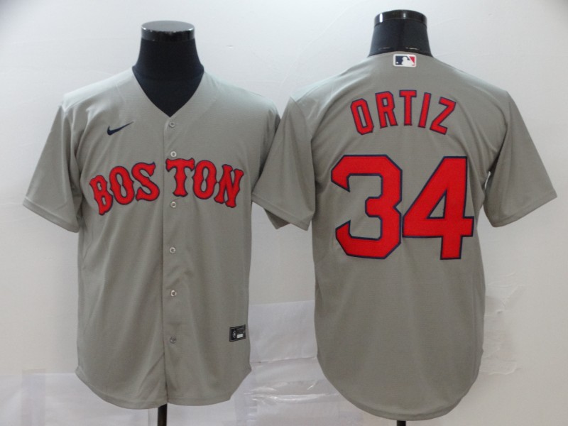 Boston Red Sox #34 David Ortiz Gray Stitched Cool Base Jersey