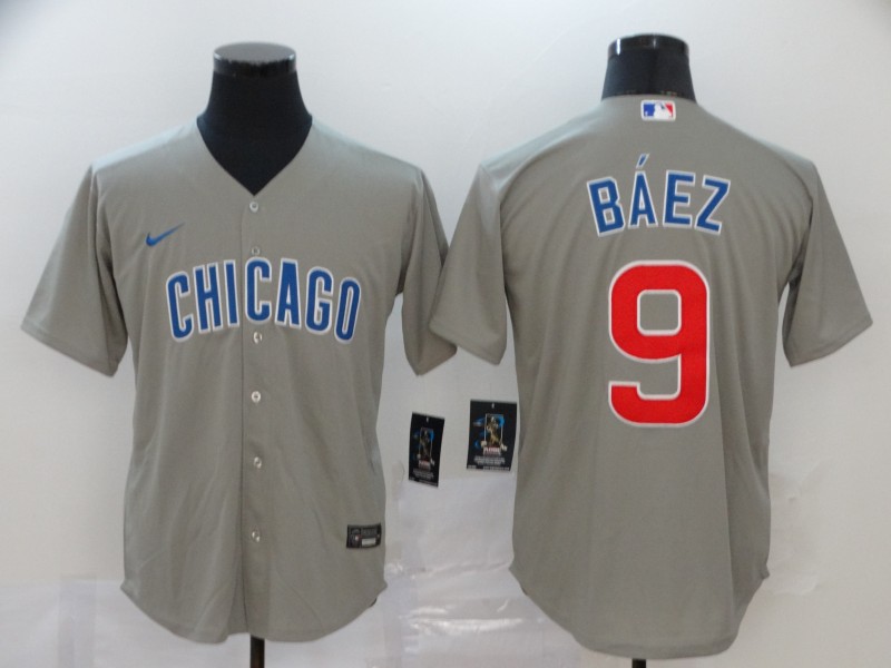 Chicago Cubs #9 Javier Baez Gray Stitched Cool Base Jersey Chicago Cubs #9 Javier Baez Gray Stitched Cool Base Jersey
