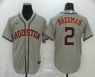 Houston Astros #2 Alex Bregman Gray Stitched Cool Base Jersey