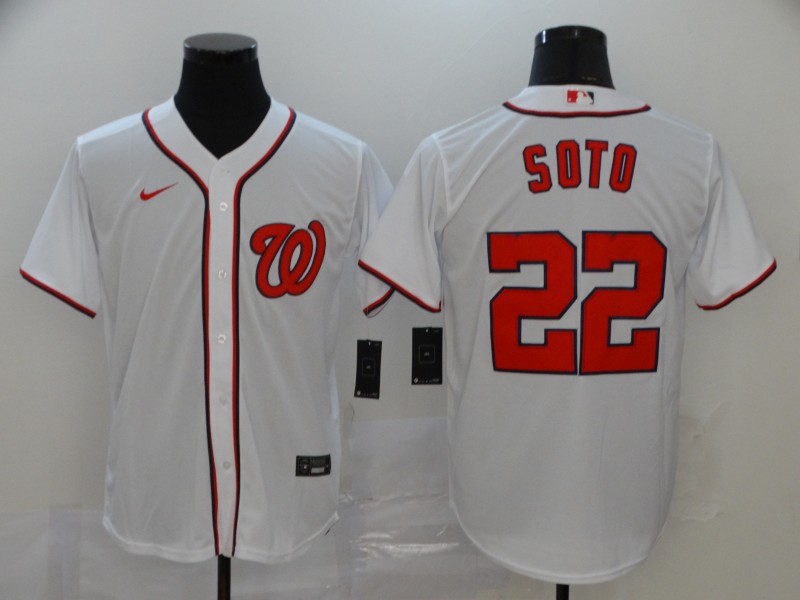 Washington Nationals #22 Juan Soto White Stitched Cool Base Jersey