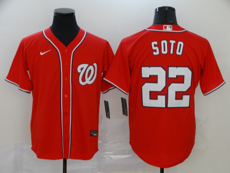 Washington Nationals #22 Juan Soto Red Stitched Cool Base Jersey