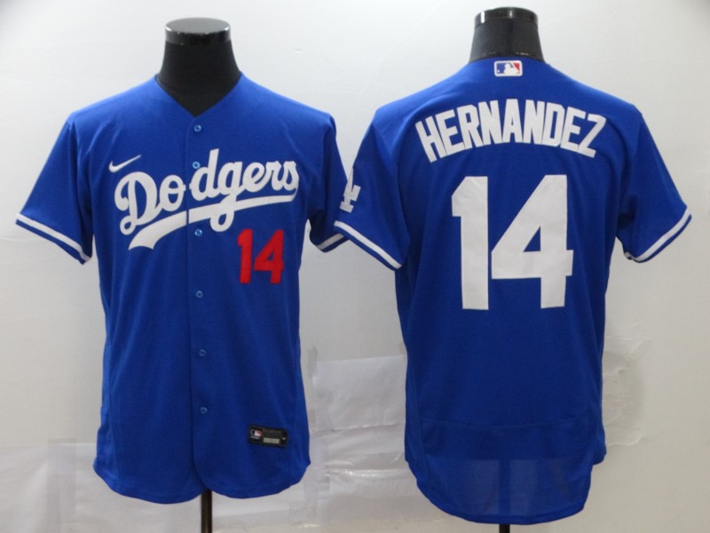 Los Angeles Dodgers #14 Enrique Hernandez Blue Stitched Flex Base Jersey