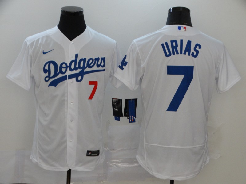 Los Angeles Dodgers #7 Julio Urias White Stitched Flex Base Jersey