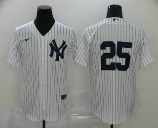 New York Yankees #25 Gleyber Torres White No Name Stitched Cool Base Jersey New York Yankees #25 Gleyber Torres White No Name Stitched Cool Base Jersey