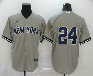 New York Yankees #24 Gary Sanchez Gray No Name Stitched Cool Base Jersey New York Yankees #24 Gary Sanchez Gray No Name Stitched Cool Base Jersey