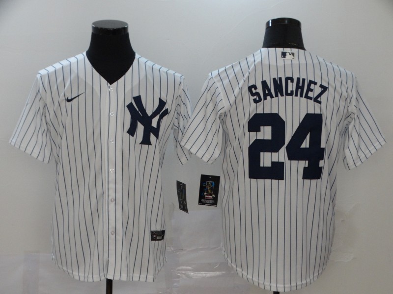New York Yankees #24 Gary Sanchez White Home Stitched Cool Base Jersey New York Yankees #24 Gary Sanchez White Home Stitched Cool Base Jersey