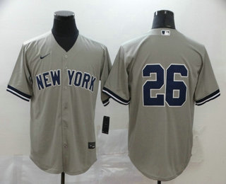 New York Yankees #26 DJ LeMahieu Gray No Name Stitched Cool Base Jersey