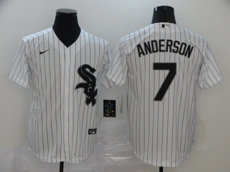Chicago White Sox #7 Tim Anderson White Stitched Cool Base Jersey Chicago White Sox #7 Tim Anderson White Stitched Cool Base Jersey