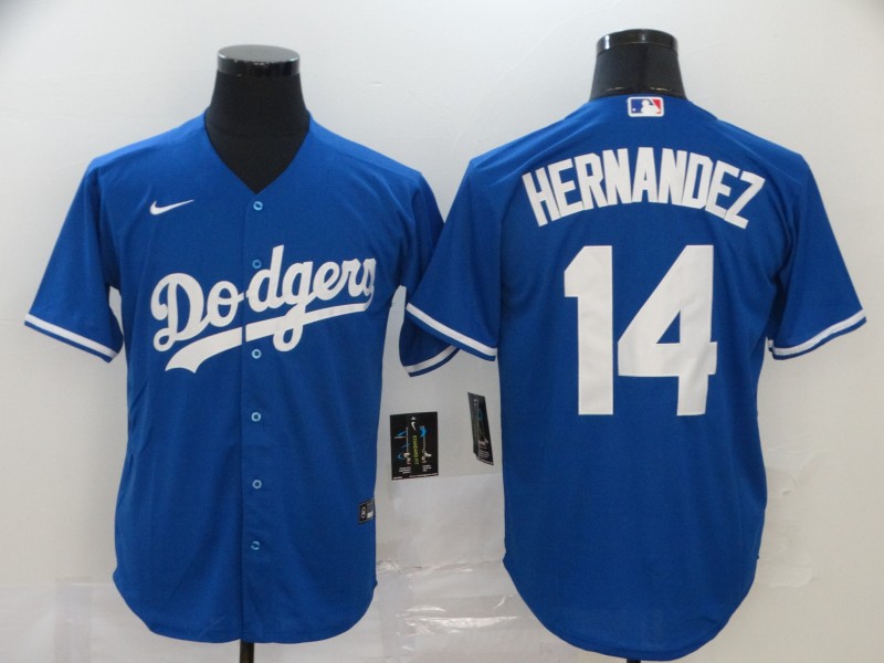 Los Angeles Dodgers #14 Enrique Hernandez Blue Stitched Cool Base Jersey