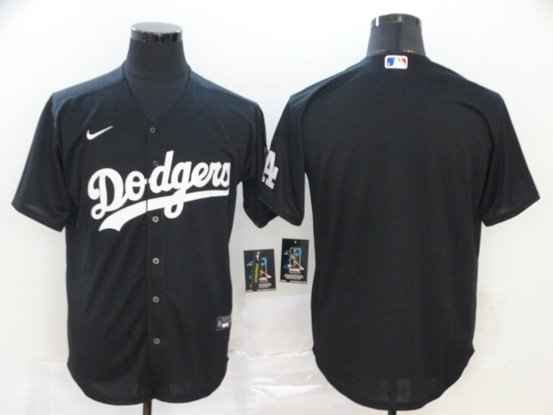 Los Angeles Dodgers Team Black Stitched Cool Base Jersey