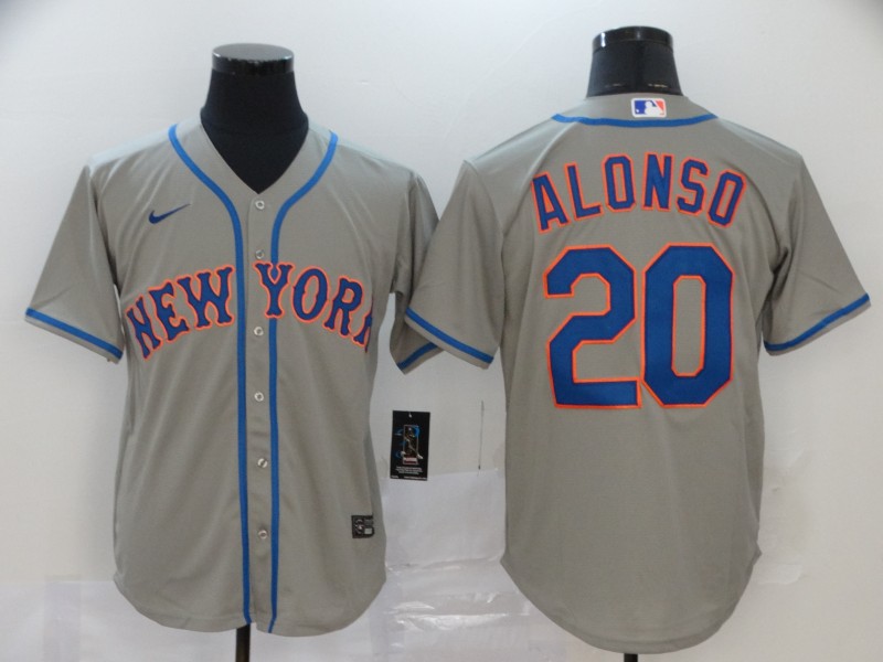 New York Mets #20 Pete Alonso Gray Stitched Cool Base Jersey New York Mets #20 Pete Alonso Gray Stitched Cool Base Jersey