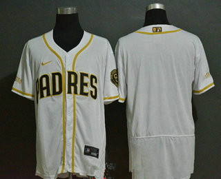 San Diego Padres Team White Golden Stitched Flex Base Jersey San Diego Padres Team White Golden Stitched Flex Base Jersey