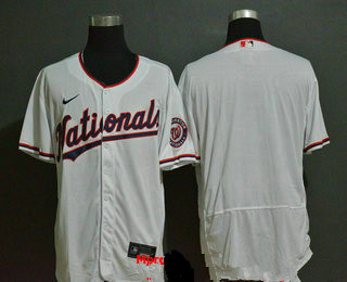 Washington Nationals Team White Stitched Flex Base Jersey