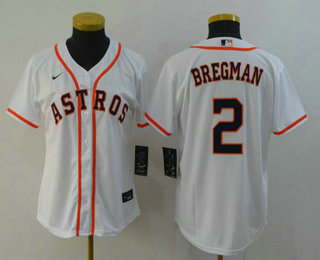 Women's Houston Astros #2 Alex Bregman White Stitched Cool Base Jersey Women's Houston Astros #2 Alex Bregman White Stitched Cool Base Jersey