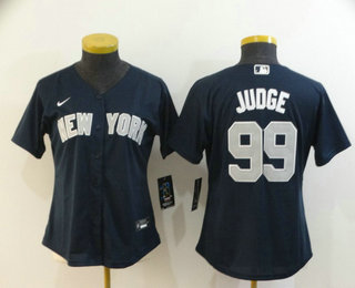 Women's New York Yankees #99 Aaron Judge Navy Blue Stitched Cool Base Jersey Women's New York Yankees #99 Aaron Judge Navy Blue Stitched Cool Base Jersey