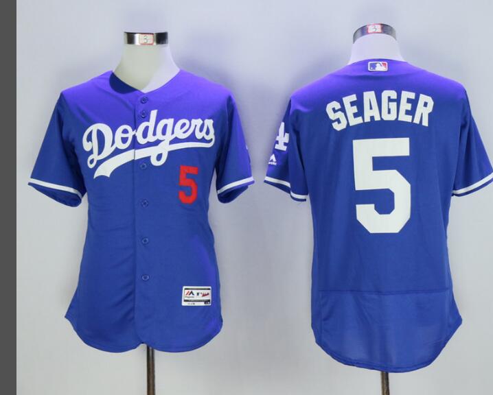 Los Angeles Dodgers #5 Corey Seager Blue Stitched Flex Base Jersey