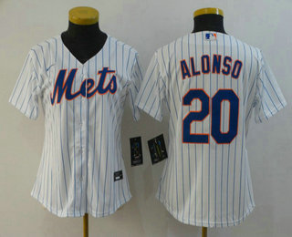 Women's New York Mets #20 Pete Alonso White Stitched Cool Base Jersey Women's New York Mets #20 Pete Alonso White Stitched Cool Base Jersey
