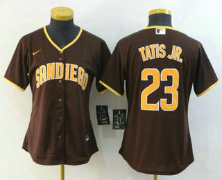 Women's San Diego Padres #23 Fernando Tatis Jr. Brown Stitched Cool Base Jersey