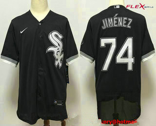 Chicago White Sox #74 Eloy Jiménez Black Stitched Flex Base Jersey Chicago White Sox #74 Eloy Jiménez Black Stitched Flex Base Jersey