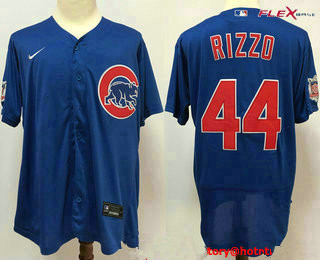 Chicago Cubs #44 Anthony Rizzo Blue Stitched Flex Base Jersey