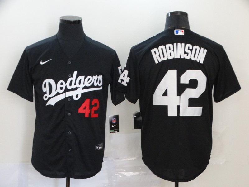 Los Angeles Dodgers #42 Jackie Robinson Black Stitched Cool Base Jersey