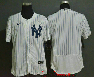 New York Yankees Team White Home Stitched Flex Base Jersey