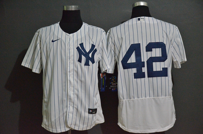 New York Yankees #42 Mariano Rivera White Home No Name Stitched Flex Base Jersey New York Yankees #42 Mariano Rivera White Home No Name Stitched Flex Base Jersey