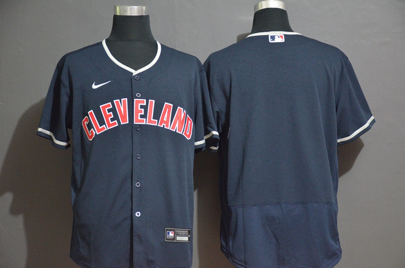 Cleveland Indians Team Navy Blue Stitched Flex Base Jersey
