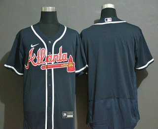 Atlanta Braves Team Navy Blue Stitched Flex Base Jersey
