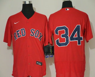 Boston Red Sox #34 David Ortiz Red With No Name Stitched Flex Base Jersey