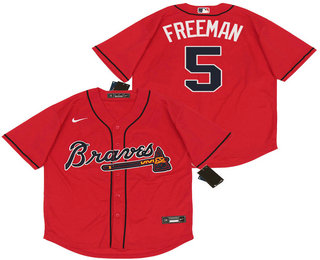 Atlanta Braves #5 Freddie Freeman Red Stitched Cool Base Jersey Atlanta Braves #5 Freddie Freeman Red Stitched Cool Base Jersey