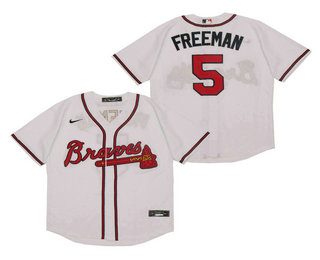 Atlanta Braves #5 Freddie Freeman White Stitched Cool Base Jersey Atlanta Braves #5 Freddie Freeman White Stitched Cool Base Jersey