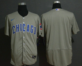 Chicago Cubs Team Gray Stitched Flex Base Jersey