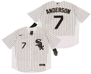 Chicago White Sox #7 Tim Anderson White Pinstripe Stitched Flex Base Jersey