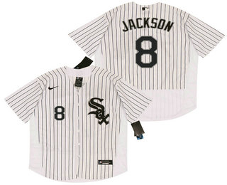Chicago White Sox #8 Bo Jackson White Pinstripe Stitched Flex Base Jersey Chicago White Sox #8 Bo Jackson White Pinstripe Stitched Flex Base Jersey