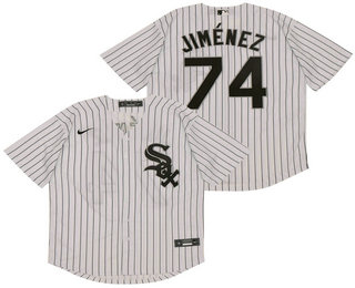 Chicago White Sox #74 Eloy Jimenez White Pinstripe Stitched Cool Base Jersey